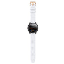 For Garmin Fenix 6S 20mm Rose Gold Buckle Silicone Watch Band(White)