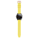 For Garmin Fenix 5S 20mm Rose Gold Buckle Silicone Watch Band(Yellow)