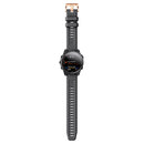 For Garmin Fenix 5S Plus 20mm Rose Gold Buckle Silicone Watch Band(Black)