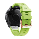 For Garmin Fenix 5S Plus 20mm Rose Gold Buckle Silicone Watch Band(Green)