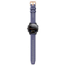 For Garmin Fenix 5S Plus 20mm Rose Gold Buckle Silicone Watch Band(Dark blue)