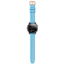 For Garmin Fenix 5S Plus 20mm Rose Gold Buckle Silicone Watch Band(Skyblue)