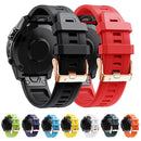 For Garmin Fenix 5S Plus 20mm Rose Gold Buckle Silicone Watch Band(Black)