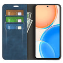 For Honor X8 Retro-skin Magnetic Suction Leather Phone Case(Dark Blue)