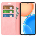 For Honor X8 Retro-skin Magnetic Suction Leather Phone Case(Pink)