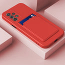 For Samsung Galaxy A13 4G Skin Feel Card Contrast Color Button TPU Phone Case(Red)