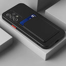 For Samsung Galaxy A33 5G Skin Feel Card Contrast Color Button TPU Phone Case(Black)