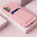 For Samsung Galaxy A33 5G Skin Feel Card Contrast Color Button TPU Phone Case(Pink)