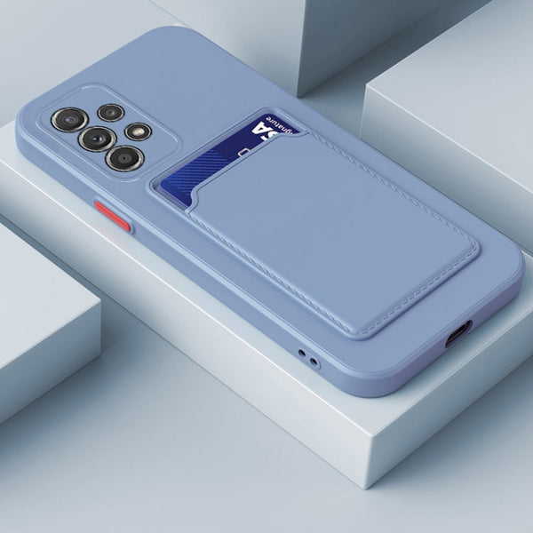 For Samsung Galaxy A53 5G Skin Feel Card Contrast Color Button TPU Phone Case(Grey)