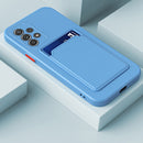 For Samsung Galaxy A53 5G Skin Feel Card Contrast Color Button TPU Phone Case(Sky Blue)