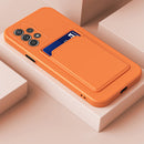 For Samsung Galaxy A53 5G Skin Feel Card Contrast Color Button TPU Phone Case(Orange)