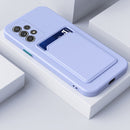 For Samsung Galaxy A53 5G Skin Feel Card Contrast Color Button TPU Phone Case(Purple)