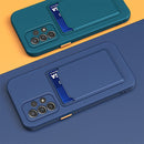 For Samsung Galaxy A53 5G Skin Feel Card Contrast Color Button TPU Phone Case(Orange)