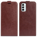 For Samsung Galaxy M23 5G R64 Texture Single Vertical Flip Leather Phone Case(Brown)