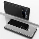 For Xiaomi Poco M4 Pro 4G Plated Mirror Horizontal Flip Leather Case with Holder(Black)