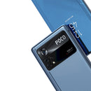 For Xiaomi Poco M4 Pro 4G Plated Mirror Horizontal Flip Leather Case with Holder(Purple Blue)