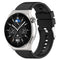 For Huawei Watch GT 3 Pro 46mm 22mm Protruding Head Silver Buckle Silicone Watch Band(Black)