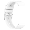 For Huawei Watch GT 3 Pro 46mm 22mm Protruding Head Silver Buckle Silicone Watch Band(White)