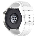 For Huawei Watch GT 3 Pro 46mm 22mm Protruding Head Silver Buckle Silicone Watch Band(White)