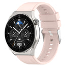 For Huawei Watch GT 3 Pro 46mm 22mm Protruding Head Silver Buckle Silicone Watch Band(Pink)