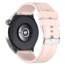 For Huawei Watch GT 3 Pro 46mm 22mm Protruding Head Silver Buckle Silicone Watch Band(Pink)