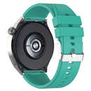 For Huawei Watch GT 3 Pro 46mm 22mm Protruding Head Silver Buckle Silicone Watch Band(Green)