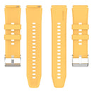 For Huawei Watch GT 3 Pro 46mm 22mm Protruding Head Silver Buckle Silicone Watch Band(Yellow)