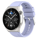 For Huawei Watch GT 3 Pro 46mm 22mm Protruding Head Silver Buckle Silicone Watch Band(Purple)