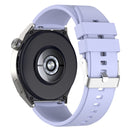 For Huawei Watch GT 3 Pro 46mm 22mm Protruding Head Silver Buckle Silicone Watch Band(Purple)