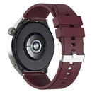 For Huawei Watch GT 3 Pro 46mm 22mm Protruding Head Silver Buckle Silicone Watch Band(Wine Red)