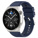 For Huawei Watch GT 3 Pro 46mm 22mm Protruding Head Silver Buckle Silicone Watch Band(Dark Blue)