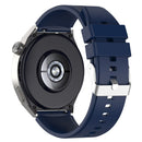 For Huawei Watch GT 3 Pro 46mm 22mm Protruding Head Silver Buckle Silicone Watch Band(Dark Blue)