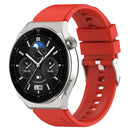 For Huawei Watch GT 3 Pro 46mm 22mm Protruding Head Silver Buckle Silicone Watch Band(Red)