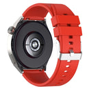 For Huawei Watch GT 3 Pro 46mm 22mm Protruding Head Silver Buckle Silicone Watch Band(Red)