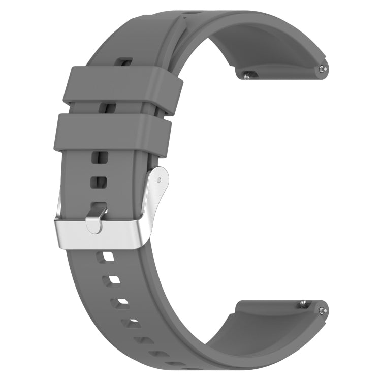 For Huawei Watch GT 3 Pro 46mm 22mm Protruding Head Silver Buckle Silicone Watch Band(Gray)