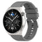 For Huawei Watch GT 3 Pro 46mm 22mm Protruding Head Silver Buckle Silicone Watch Band(Gray)