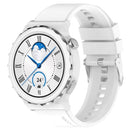 For Huawei Watch GT 3 Pro 43mm 20mm Protruding Head Silver Buckle Silicone Watch Band(White)