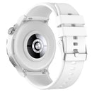 For Huawei Watch GT 3 Pro 43mm 20mm Protruding Head Silver Buckle Silicone Watch Band(White)