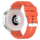 For Huawei Watch GT 3 Pro 43mm 20mm Protruding Head Silver Buckle Silicone Watch Band(Orange)