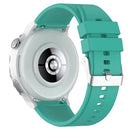For Huawei Watch GT 3 Pro 43mm 20mm Protruding Head Silver Buckle Silicone Watch Band(Green)