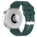 For Huawei Watch GT 3 Pro 43mm 20mm Protruding Head Silver Buckle Silicone Watch Band(Dark Green)