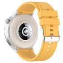 For Huawei Watch GT 3 Pro 43mm 20mm Protruding Head Silver Buckle Silicone Watch Band(Yellow)