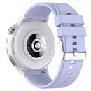 For Huawei Watch GT 3 Pro 43mm 20mm Protruding Head Silver Buckle Silicone Watch Band(Purple)
