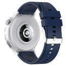 For Huawei Watch GT 3 Pro 43mm 20mm Protruding Head Silver Buckle Silicone Watch Band(Dark Blue)