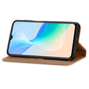 For vivo Y76 5G Retro Skin Feel Magnetic Horizontal Flip Leather Phone Case(Brown)