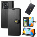 For Xiaomi Redmi 10C Retro Solid Color Buckle Leather Phone Case(Black)