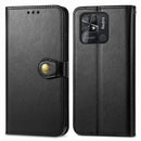 For Xiaomi Redmi 10C Retro Solid Color Buckle Leather Phone Case(Black)