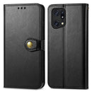 For OPPO Find X5 Pro Retro Solid Color Buckle Leather Phone Case(Black)