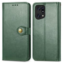 For OPPO Find X5 Pro Retro Solid Color Buckle Leather Phone Case(Green)