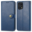 For OPPO Find X5 Pro Retro Solid Color Buckle Leather Phone Case(Blue)